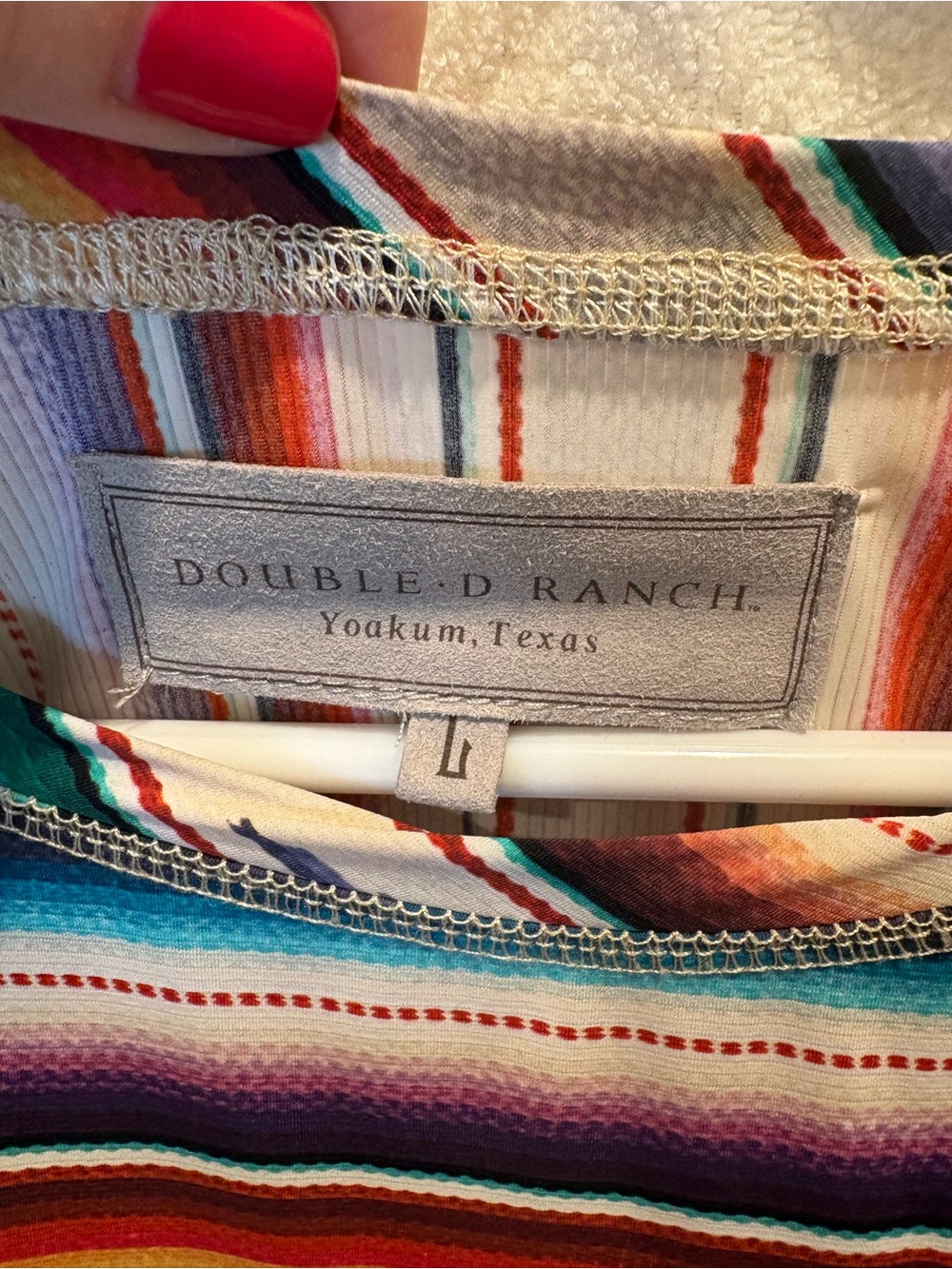 Double D Ranch Multicolor Striped Short Sleeve Tee - Picture 3 of 5
